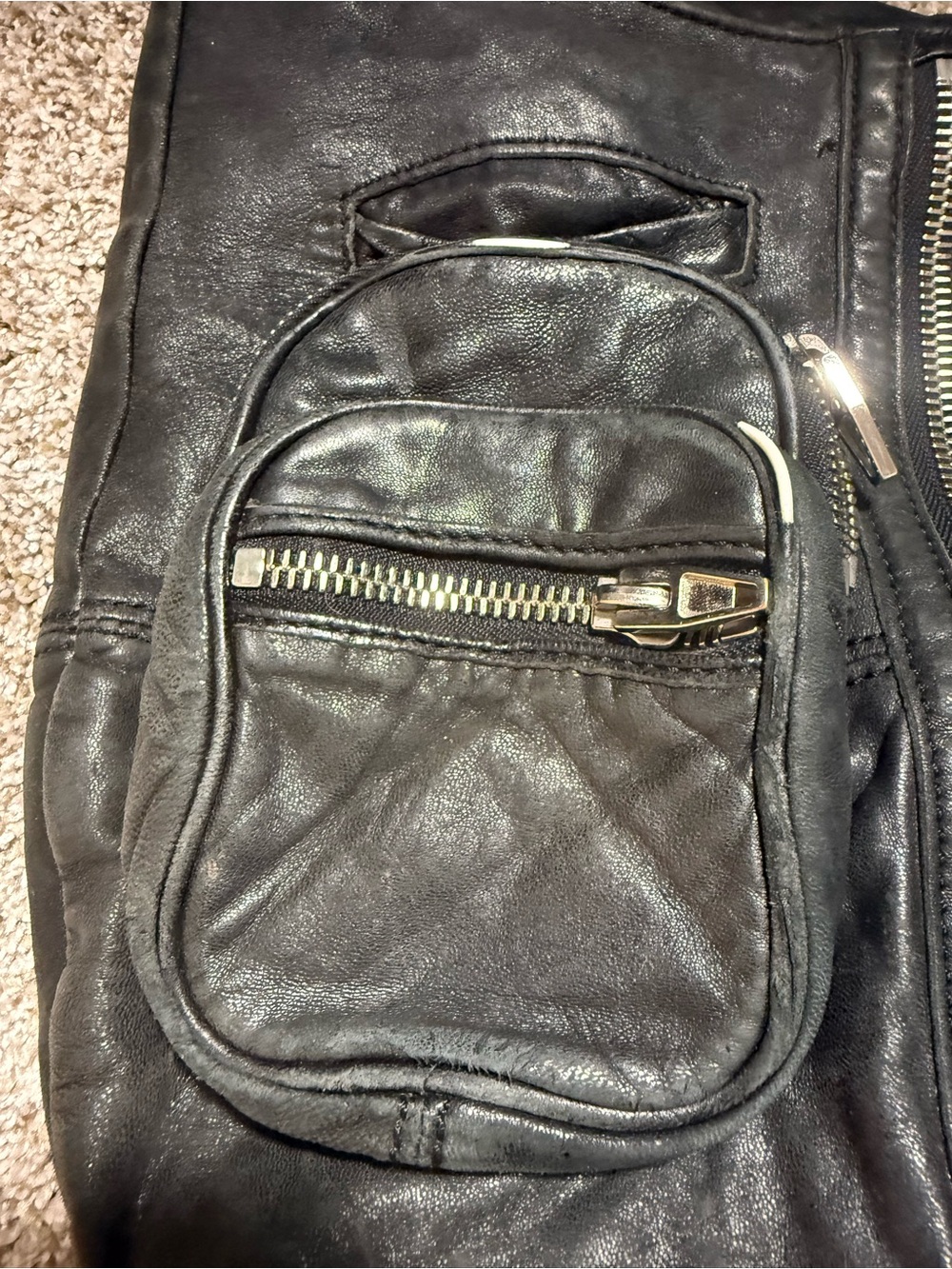 Alexander Wang Black Leather Crossbody Bag with Front Zip Pockets - Picture 2 of 10